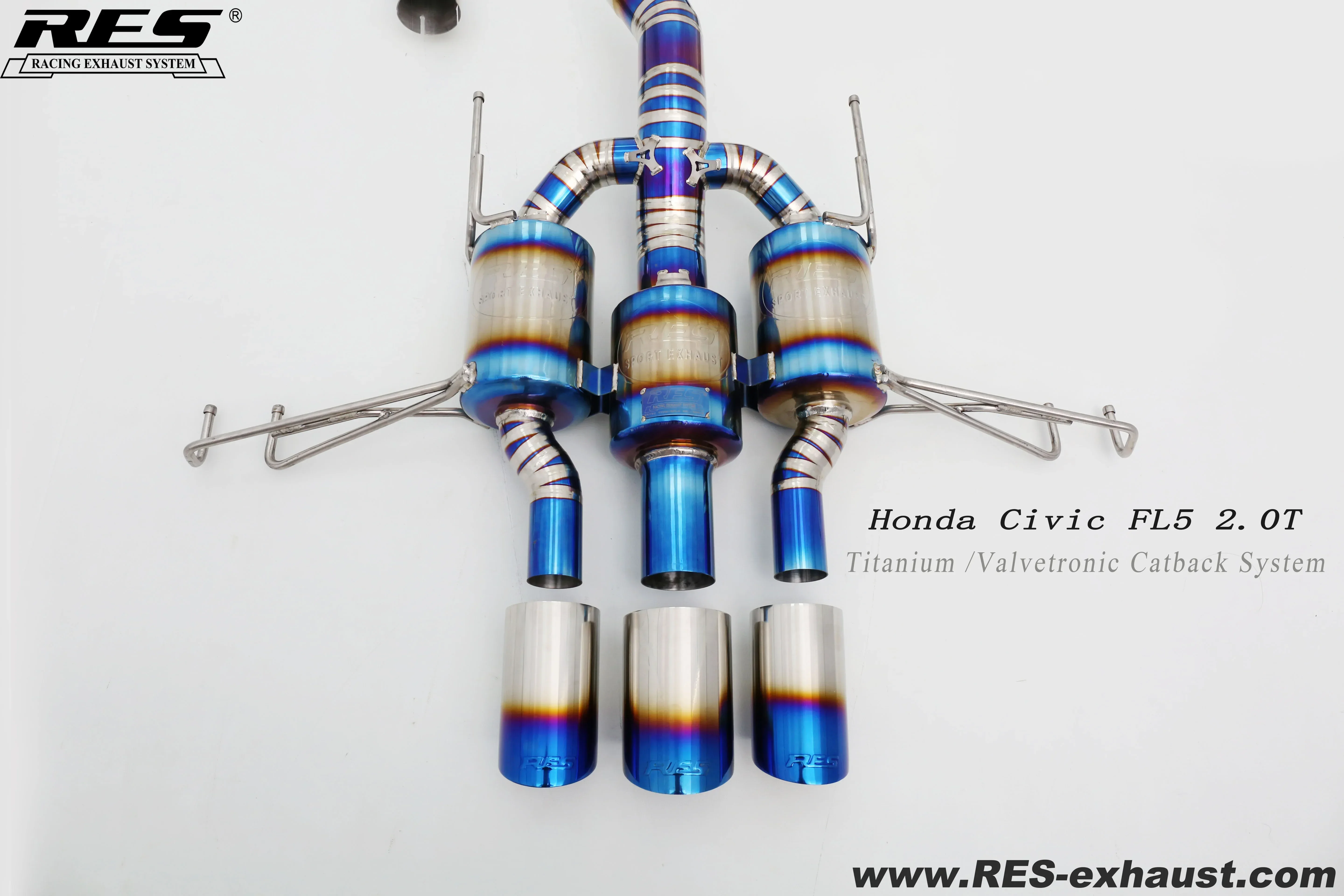 Custom Titanium Exhaust Valvetronic Catback System for Honda Civic Type R FL5 FK8 FK2 FD2 FN2 EK9 K20/K20A