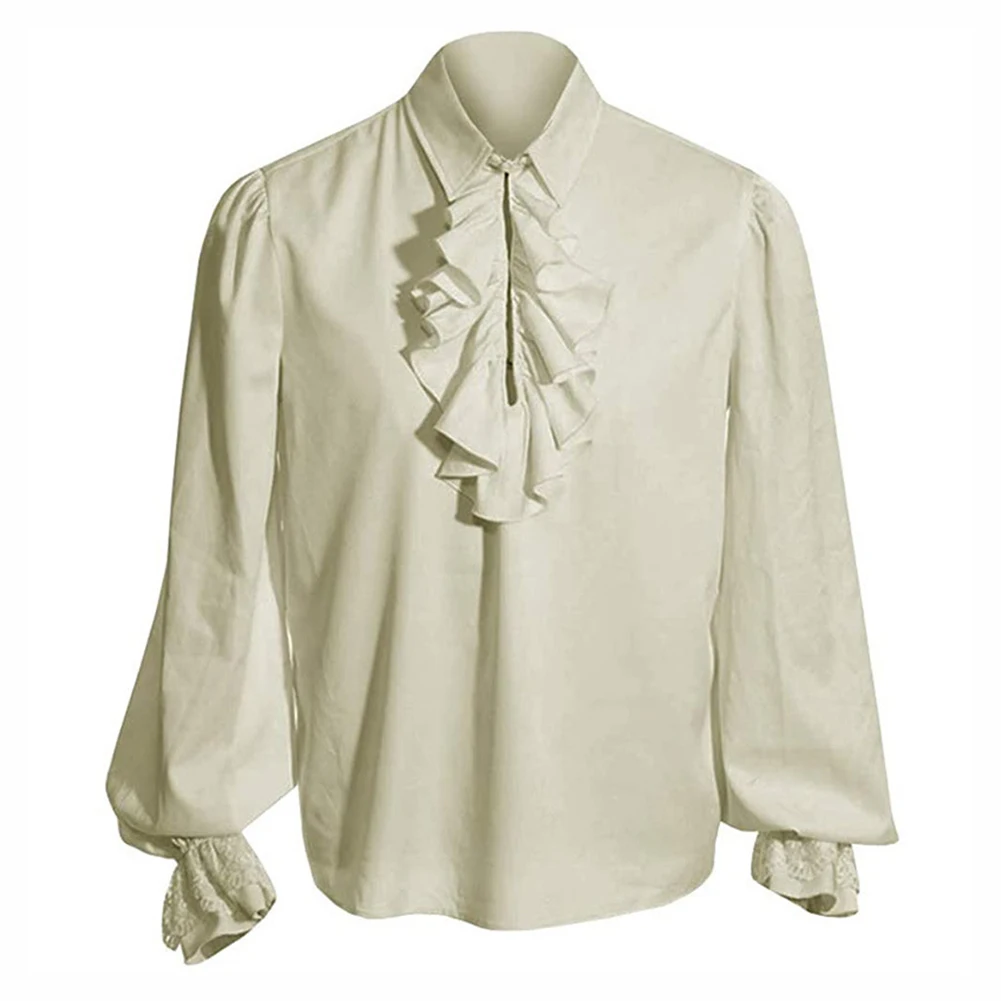 

For Halloween Costume Frill Sleeve Blouse Medieval Gothic Shirt Costume Party 5 Spandex Material 95 Polyester Fabric