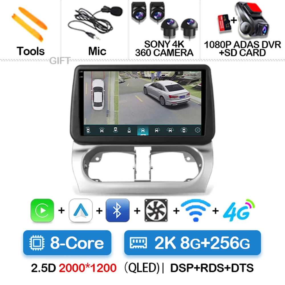 Android 15 Autoradio Voor Opel Combo Corsa Tigra 2001-2009 2010 2011 Carplay Auto GPS Navigatie Multimedia Stereo video Speler
