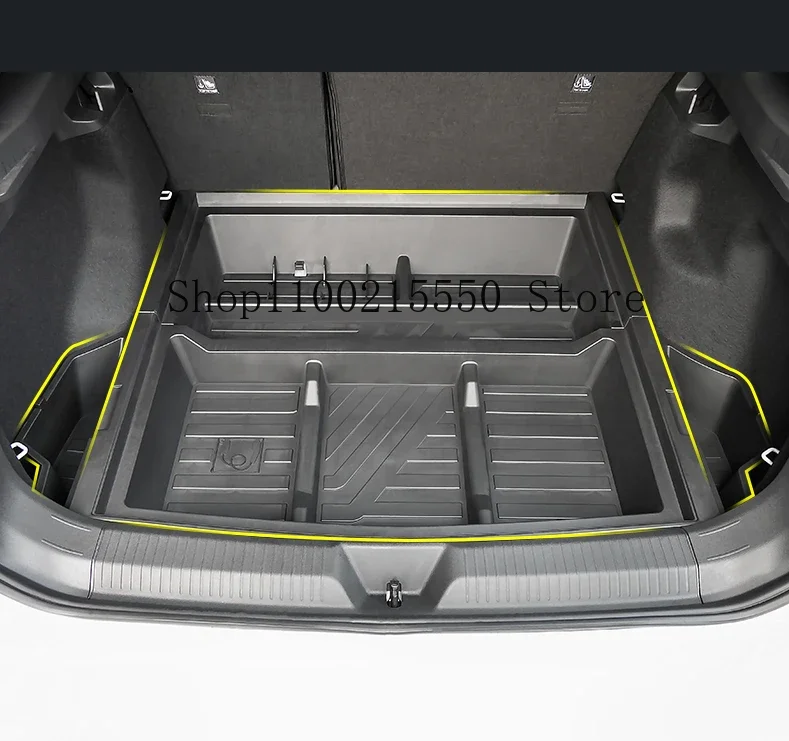 ABS Car Rear Trunk Bottom Storage Box Organizer For VW ID.4 CROZZ ID4 X 2024-2021 ID4 Cargo Storage Case Accessories