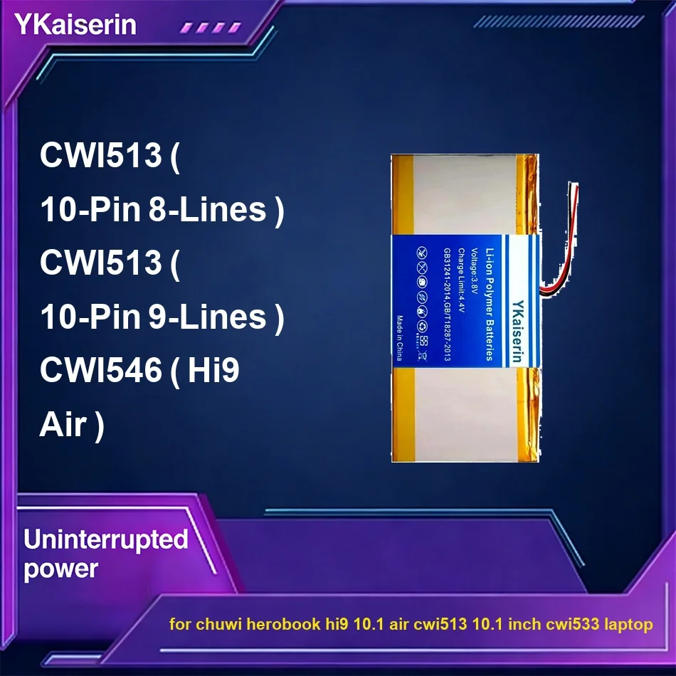 

Tablet Battery Fast Charging 6000-9900mAh For Chuwi Herobook HI9 10.1 Air CWI513 10.1 Inch CWI533 Laptop