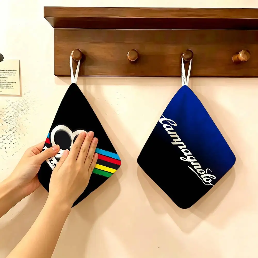 C-Campagnolo Polyester Cotton Hanging Hand Towel, Super Absorbent Hand Wiping Towel for Daily Household Use