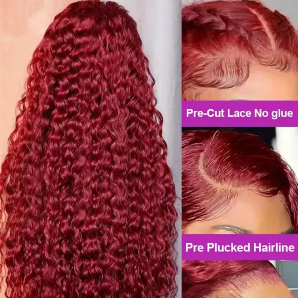 13x4 موجة عميقة HD الدانتيل الشفاف الباروكة الأمامية 13x4 99J بورجوندي موجة عميقة الدانتيل الباروكات الأمامية موجة عميقة خصلات الشعر المستعار الإنسان للمرأة #3