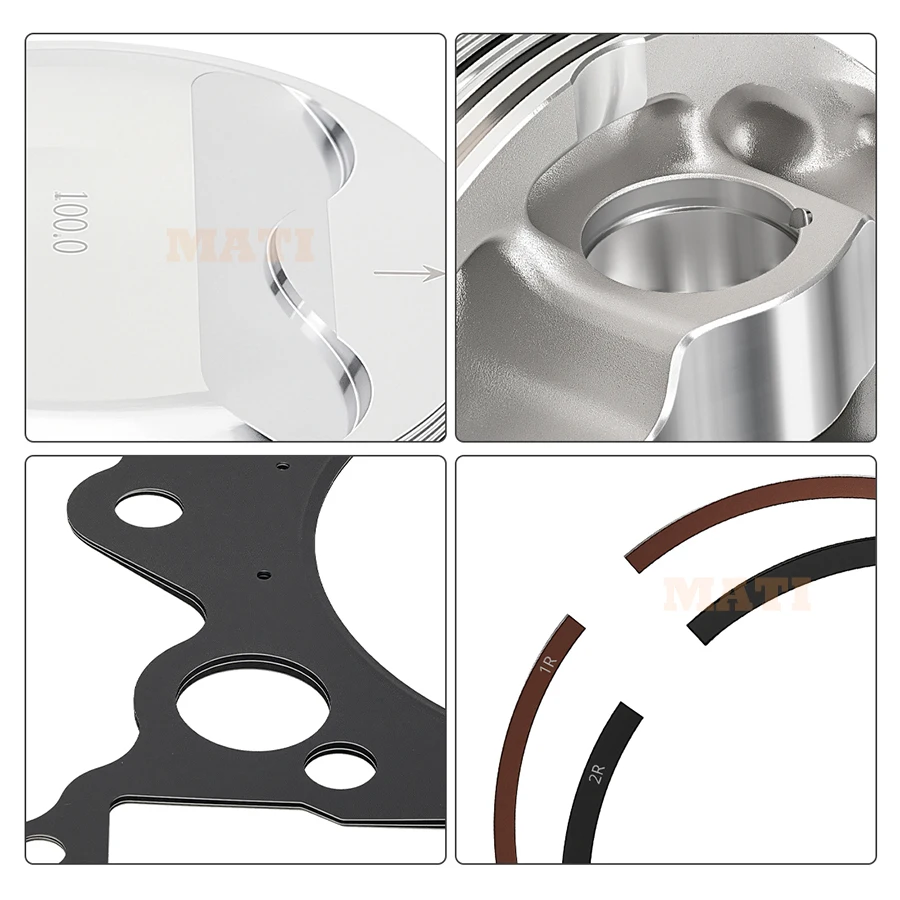 MATI Top End Rubuild Kit 100mm STD Forged Piston For Yamha  Grizzly Rhino Raptor 660 YFM660F/R YXR660 2002-2008 3YF-11631-00-X0