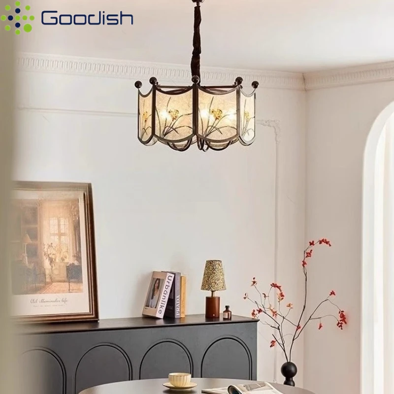 

Ретро китайские светодиодные подвесные светильники, цветной средневековый светильник, украшение дома, люстра для гостиной, столовой, подвесной светильник