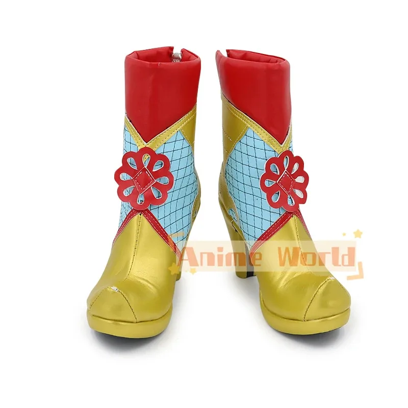 게임 Twisted Wonderland Silver Sebek 코스프레 신발 골든 하이힐 PU 신발 할로윈 카니발 부츠 코스프레 소품 맞춤 제작