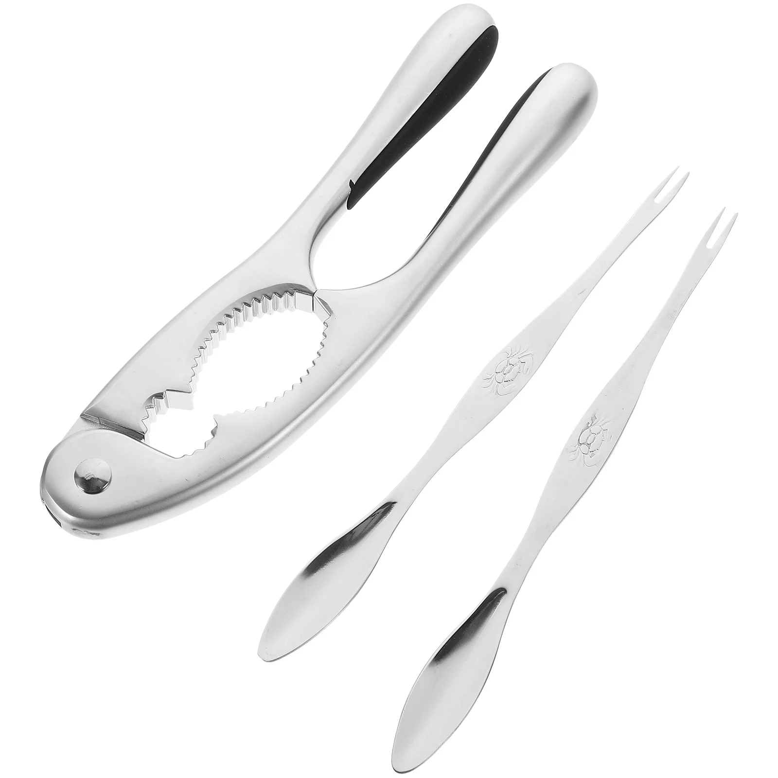 

3pcs 1 Set Stainless Steel Seafood Tools Set Crab Eating Kit Lobster Crackers Shellfish Tools Shrimp Peeling Gadget Ergonomic