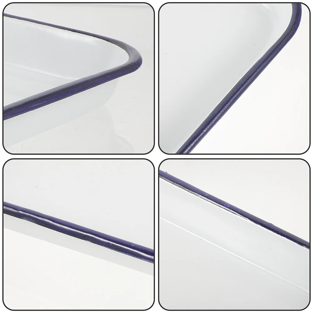 

Rectangular Enamel Baking Pan 28X20Cm Non-Stick Heat-Resistant Pie Oven Tray Kitchen Restaurant Roasting Pan Pizza Baking