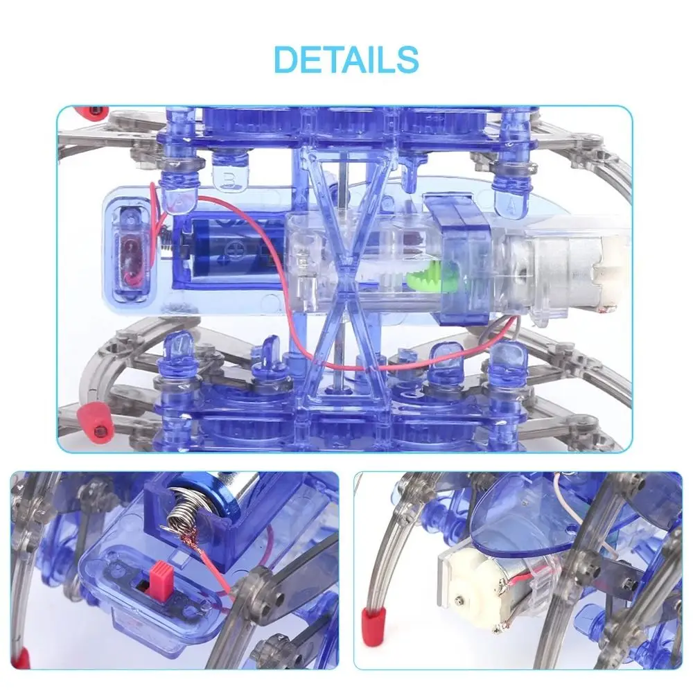 Educational Robotic Spider No Soldering Required Battery Operated Electric Robot Spider Movable Legs Stem Robotic Gift - view 6