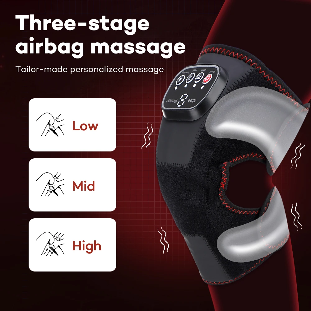 Graphene Heated Knee Massager Hot Compress Physiotherapy Elbow Leg Knee Pad Dual Airbag Knee Massager For Joint Pain Relief