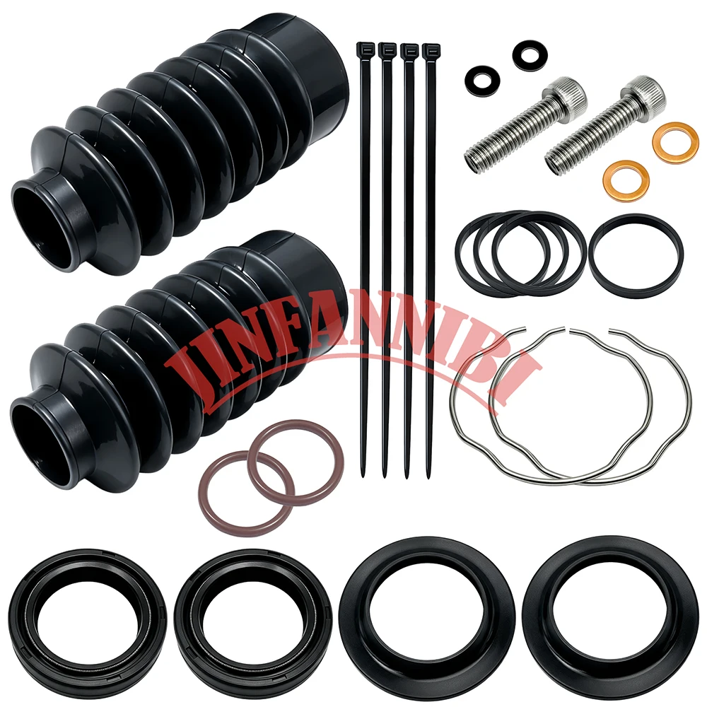 Front Fork Guards Covers & Fork Seals Rebuild Kit 39mm for Harley Sportster 883