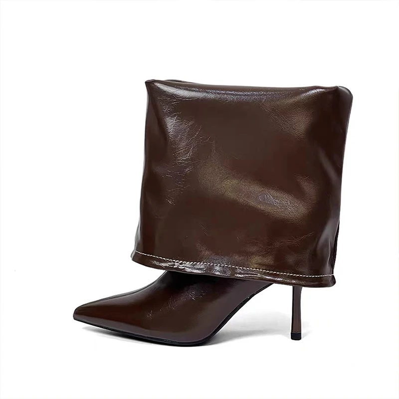 

Женские ботильоны с острым носком, пикантные кожаные ботинки на высоком каблуке-шпильке, зимние модные зимние ботинки, женские брендовые женские ботинки 2025 года, Zapatos