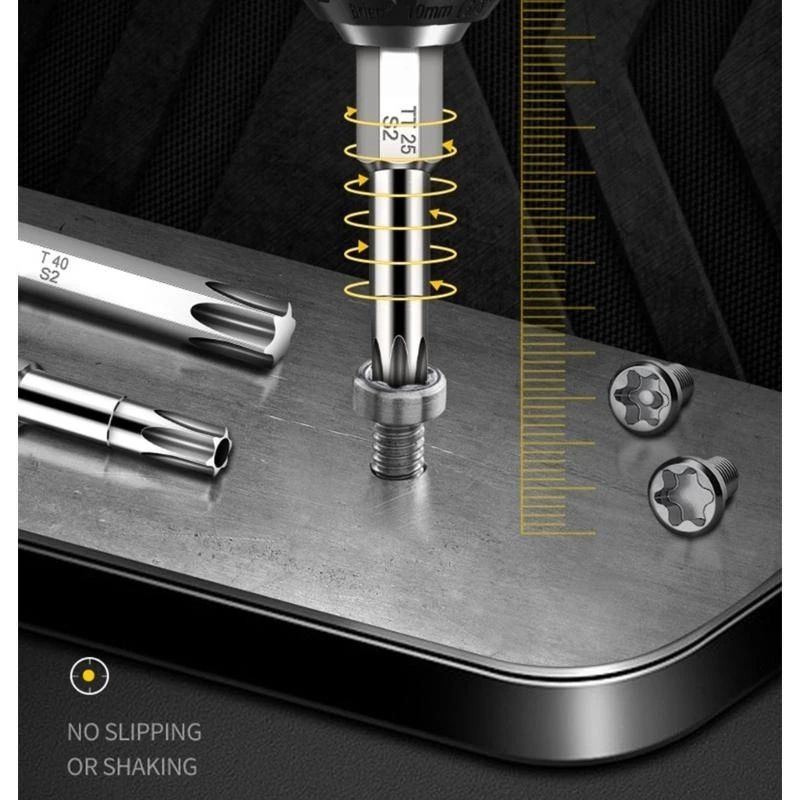 Y1AD 10Pack Torx Head Screwdriver Bit Set Shank Steel Security Screwdriver Tool Tamper Proof Screwdriver Bit