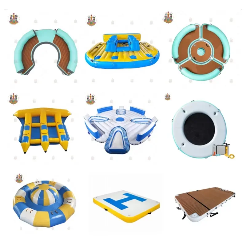 4-Person Inflatable Water Island for Social Pool Float with Cup Holders for Group Fun