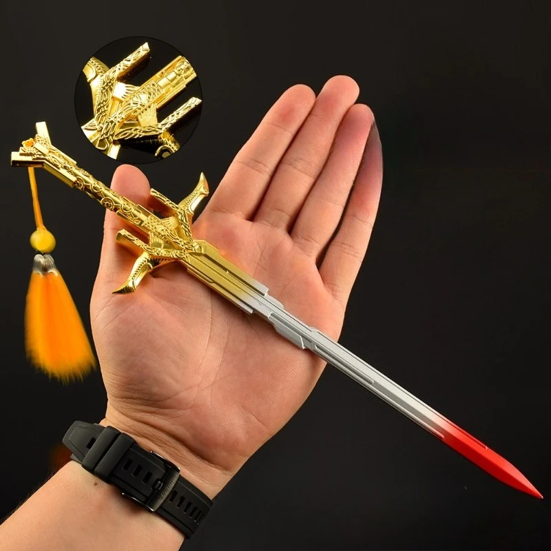 Espadas medievales de 30cm/11,8 pulgadas, modelo de arma Asassin's Creed, periféricos de juego de Metal, Cosplay, regalo de vacaciones, adornos, juguetes coleccionables