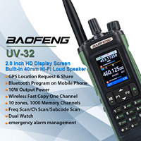 Walkie Talkie Baofeng UV-32 Air Band 10W GPS Amateur FM Two Way Radio with 2.0\