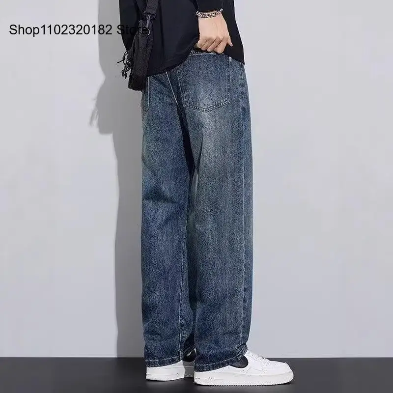 Jeans Men's American Autumn New Fashion Brand High Street Washed Casual Trousers for Men