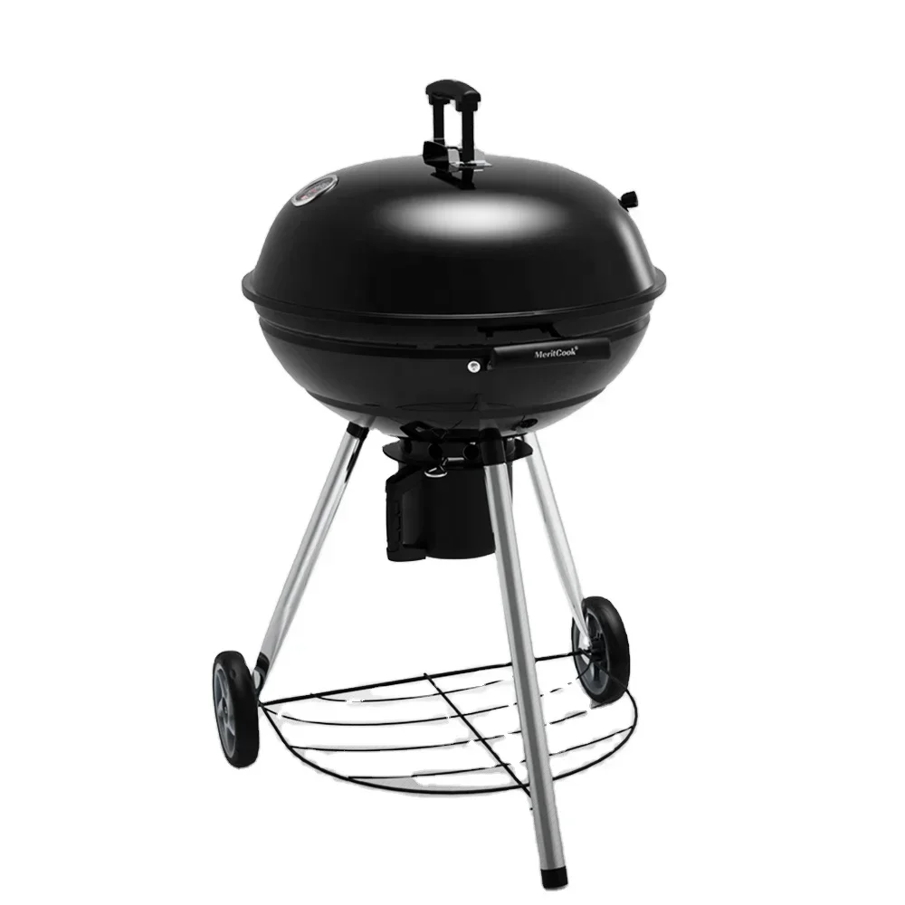 22 Inch Premium 304 Stainless Steel Grid Outdoor Garden Portable Trolley Apple shape Kettle Charcoal BBQ Grill