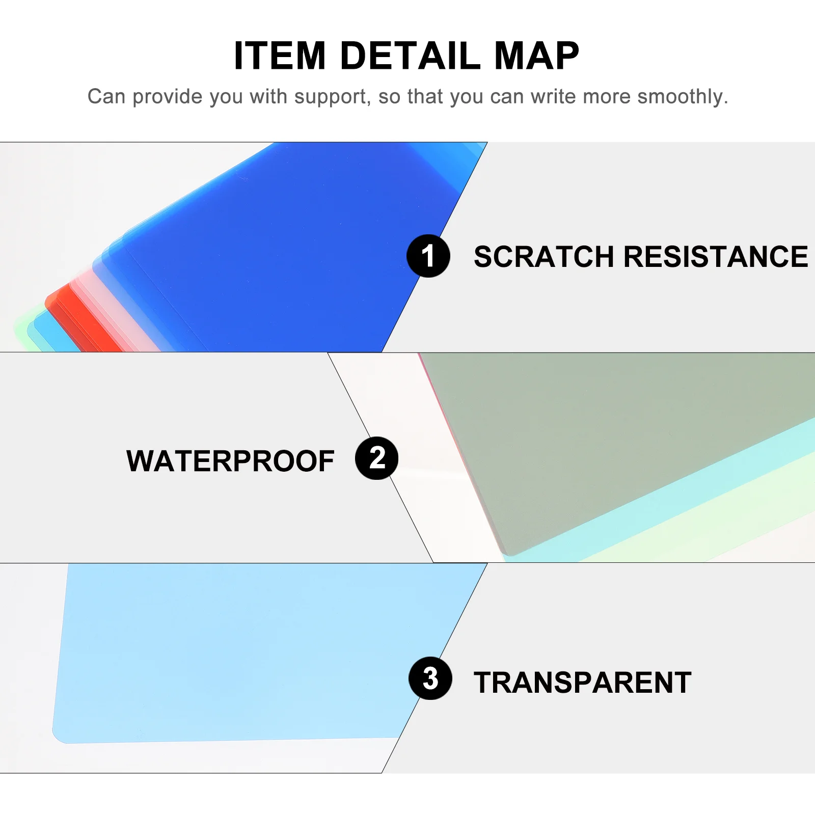 16 قطعة منصات الكتابة A4 الطلاب منصات الامتحان الإشارات المرجعية شفافة أدوات القراءة اللوازم المكتبية المختلطة طالب