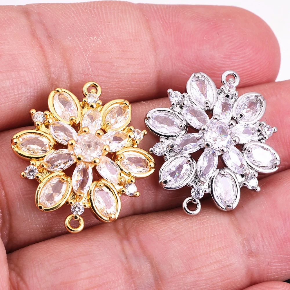 Juya DIY-Schmuckzubehör für Damen, kubischer Zirkonia, Blumenverbinder, Zubehör für Handarbeiten, Charms, Armbänder, Ohrringe, Herstellung – Detail 10