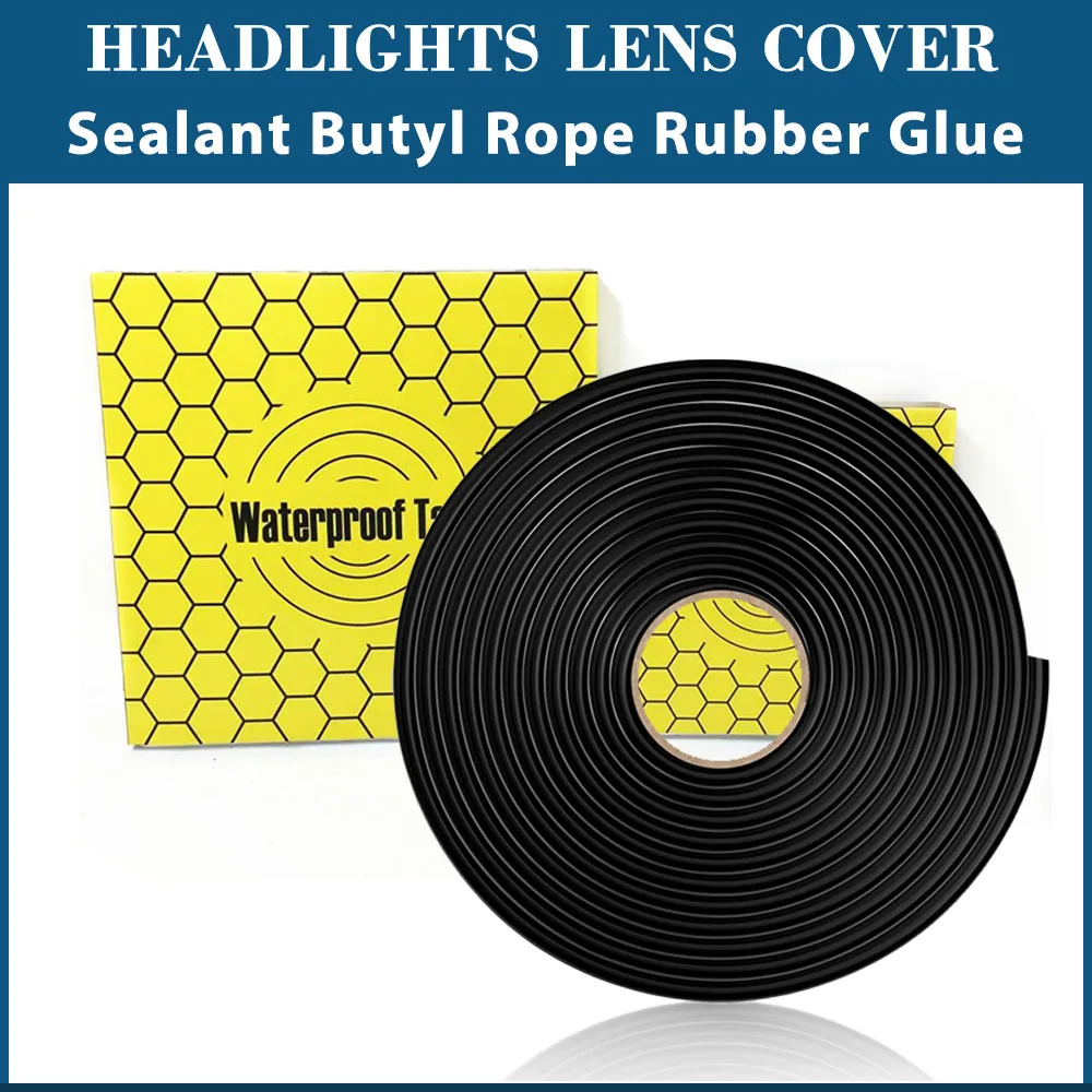 

2M/4M Car Headlight Sealant Retrofit Butyl Rope Rubber Glue Reseal for Headlamps Window Door Windshield - Automotive Sealant