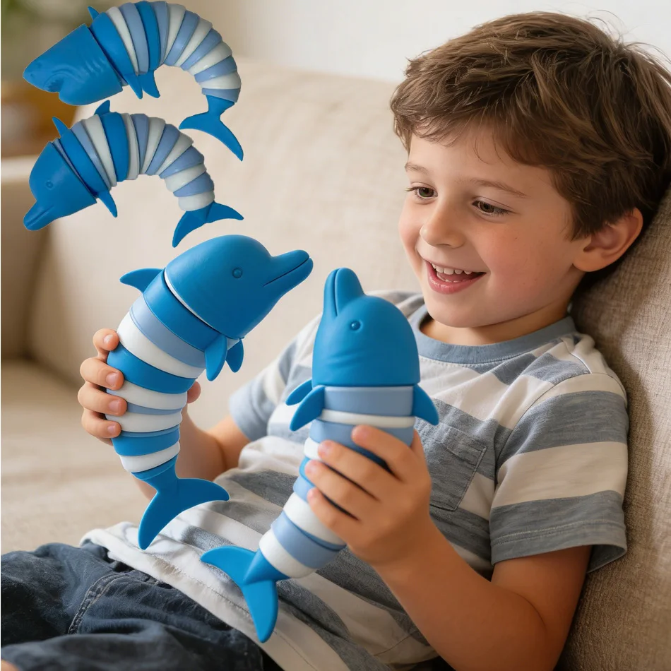 

Articulated Shark Stress Reliever Hand Toy,Sensory Fidget Toy For Adults And Kids,Pressure Relief And Anti-Anxiety Desk Toy