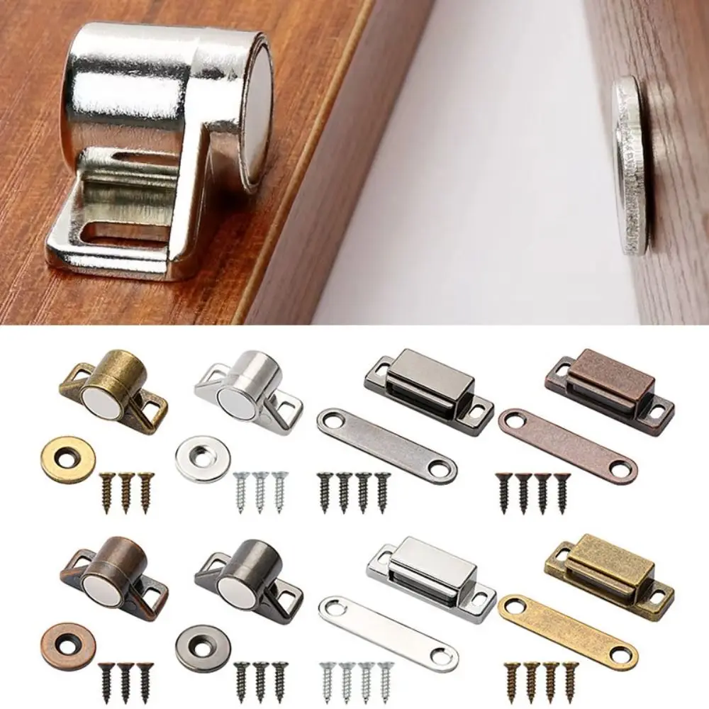

Strong Magnetic Magnetic Catches Zinc Alloy Cassette Magnetic Cabinet Door Catch Suction Handle Hardware Drill-free Buckle