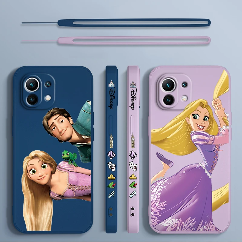 Tangled Disney Animation Phone Case For Xiaomi 14 13 12 11 10 T Pro Ultra Lite 5G Liquid Left Rope 5G Soft Cover