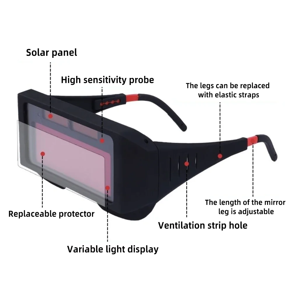 Imagem -05 - Óculos de Soldagem Escurecimento Automático Óculos Solares Anti-reflexo Especiais Arco Argônio Ferramentas para Soldadores