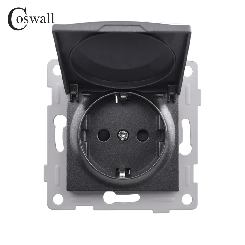 COSWALL H Series EU / Russia / French Standard Socket With Waterproof Lid Module