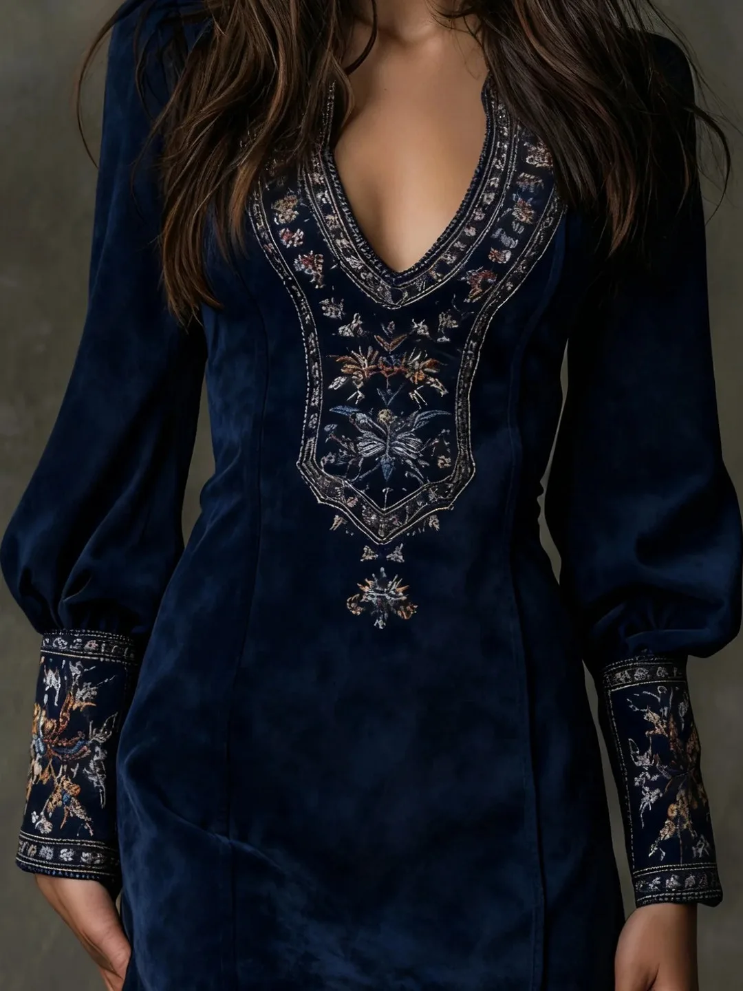 

Сексуальный комбинезон с вышивкой, юбка для женщин, трапециевидной формы, силуэт V-Ne Long Sve, повседневная одежда, обычная, тонкая, не гладкая