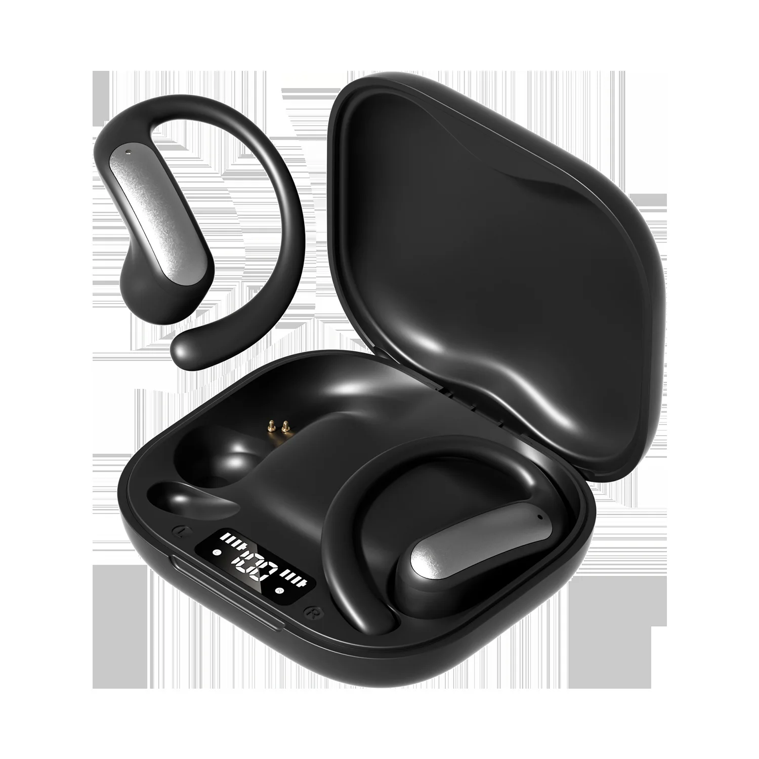 Наушники OWS с двойным экраном M140, открытые наушники с клипсой и беспроводными наушниками Bluetooth 5.4 для звонков без помощи рук, офиса, спорта