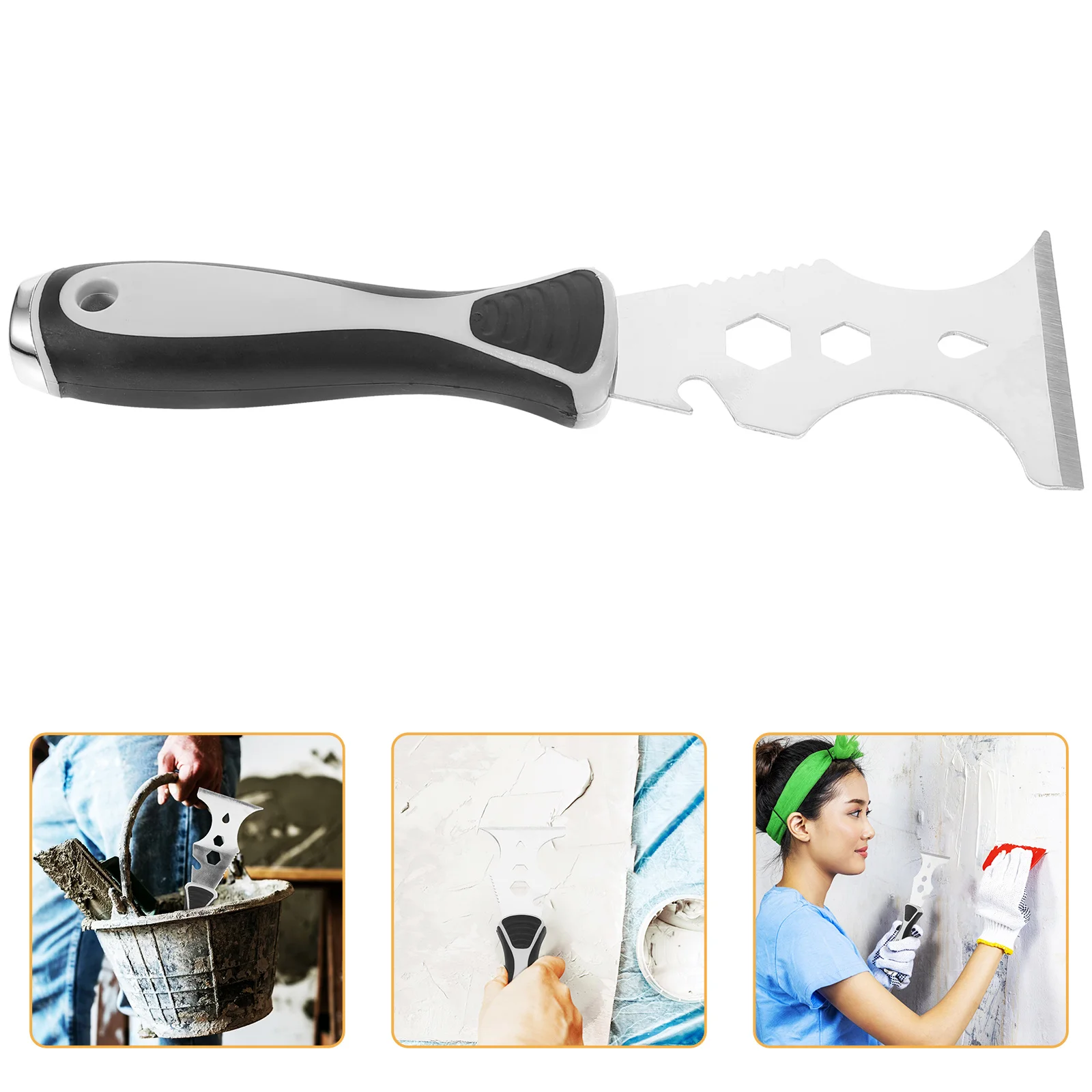 

Multi-Purpose Cleaning Scraper Durable Non-Slip Handle Floor Glass Tile Scraper Tool for Home Kitchen Cleaning