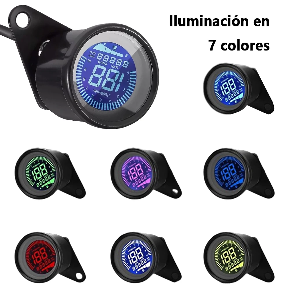 Motorcycle Digital Speedometer Retro LCD Odometer Fuel Meter Universal DC12V LED LCD Tachometer Indicator Scooter ATV Meter