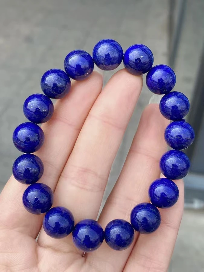 

Natural Lapis Lazuli Royal Blue Gemstone Women Bracelet 12.5mm Beads Men Lapis Lazuli Stone AAAAA