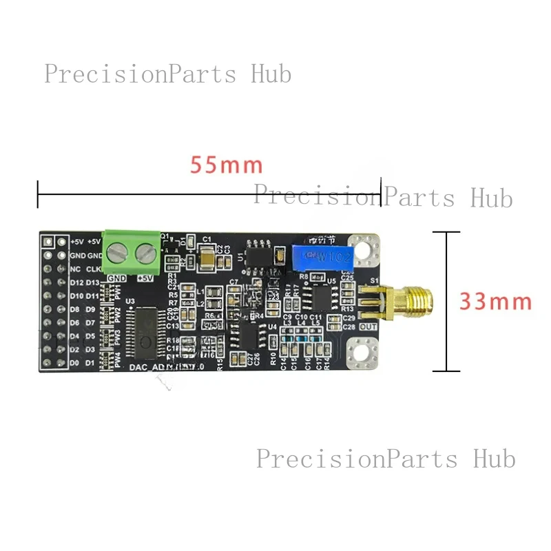 AD9744 module 14-bit high-speed DAC digital-to-analog converter waveform generator module with 210M parallel sampling rate