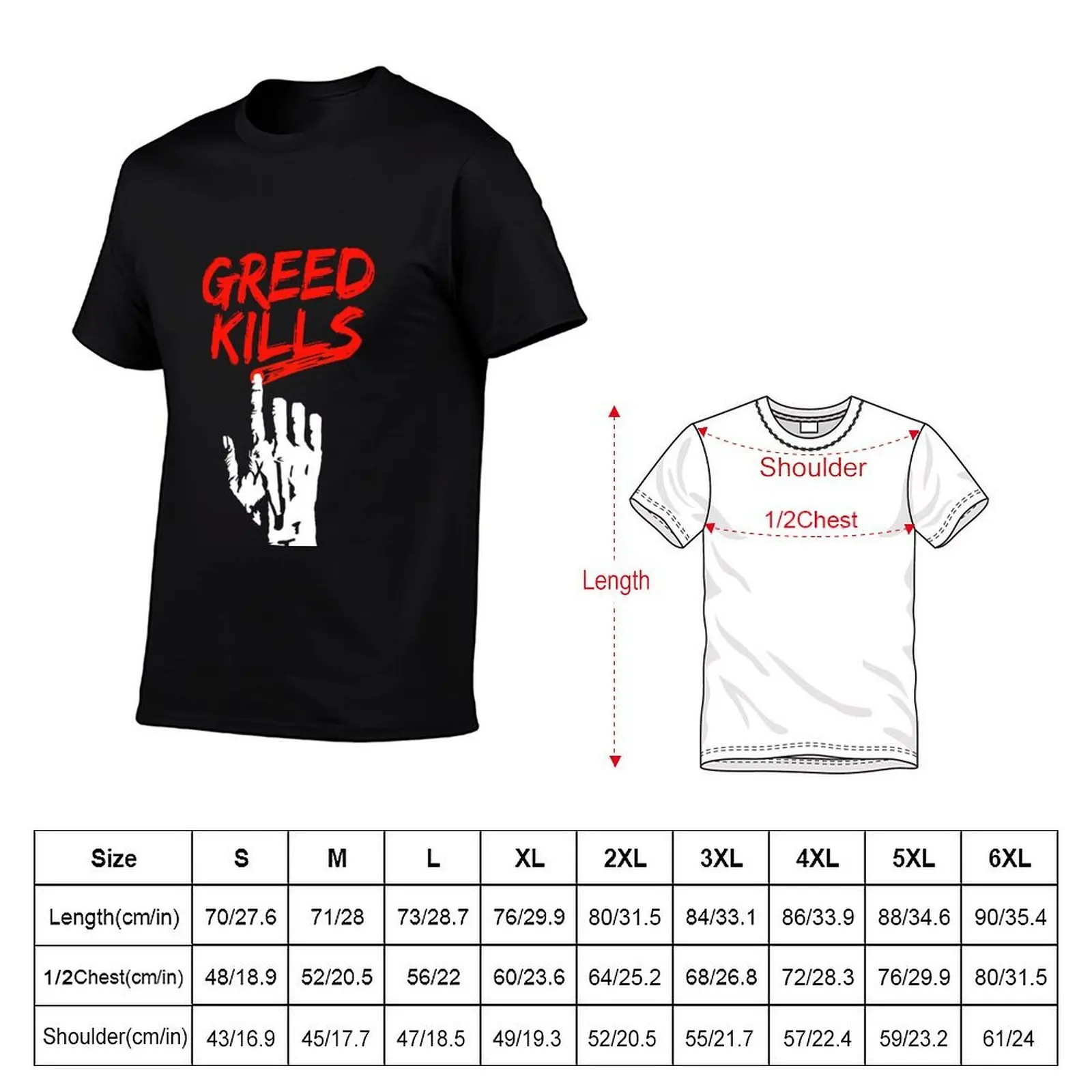 Greed Kills T-Shirt new edition for a boy plus size men clothing