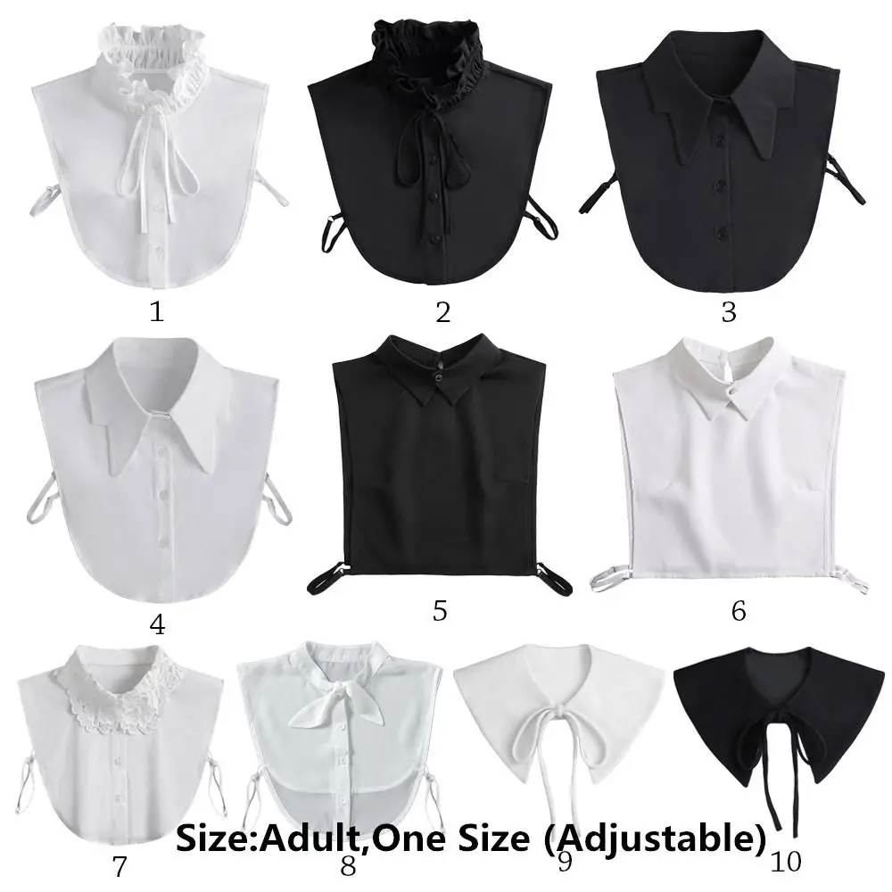 Blusa de algodón clásica para mujer, camisa con cuello falso, accesorios de ropa con solapa