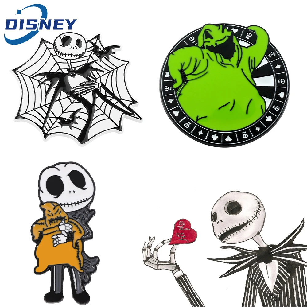 Disney Nightmare Before Christmas Enamel Pin Jack Skellington Oogie Boogie Brooch Jacket Lapel Pin Badge Jewelry Accessories