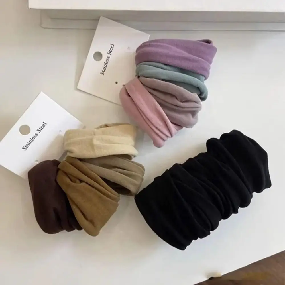 4 шт./компл., новинка 2024, однотонные женские резинки для волос, расширенные эластичные резинки для волос, эластичные аксессуары для волос, женские резинки
