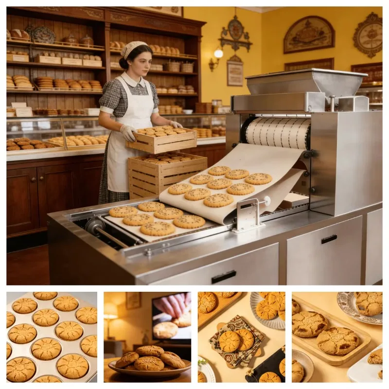 Multifunctional Automatic Biscuit Making Machine High Productivity Milk Nuts Fruit Corn Flour Water PLC Controlled