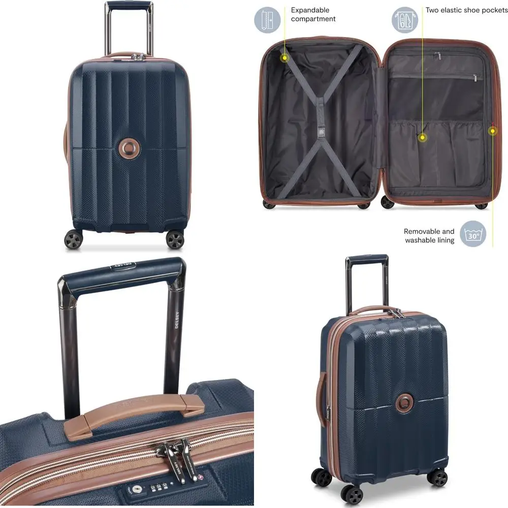 

Расширяемый спиннер для багажа, темно-синий 21-дюймовый чемодан для ручной клади с колесами для путешествий