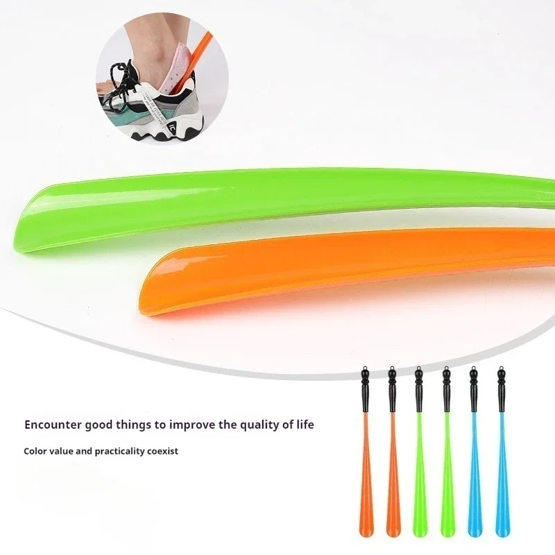 

1Pcs NEW Long Handled Shoe Horns 47.5cm Hanging Ring Shoehorn Pregnant Woman Elderly Shoe Spoon Home-use Shoe Spatula