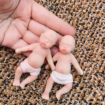 Painted/Unpainted 8CM full solid silicone Bebe reborn dolls handmade cute boy and girl reborn silicone babies Reborn еоорeborn ааоаааии