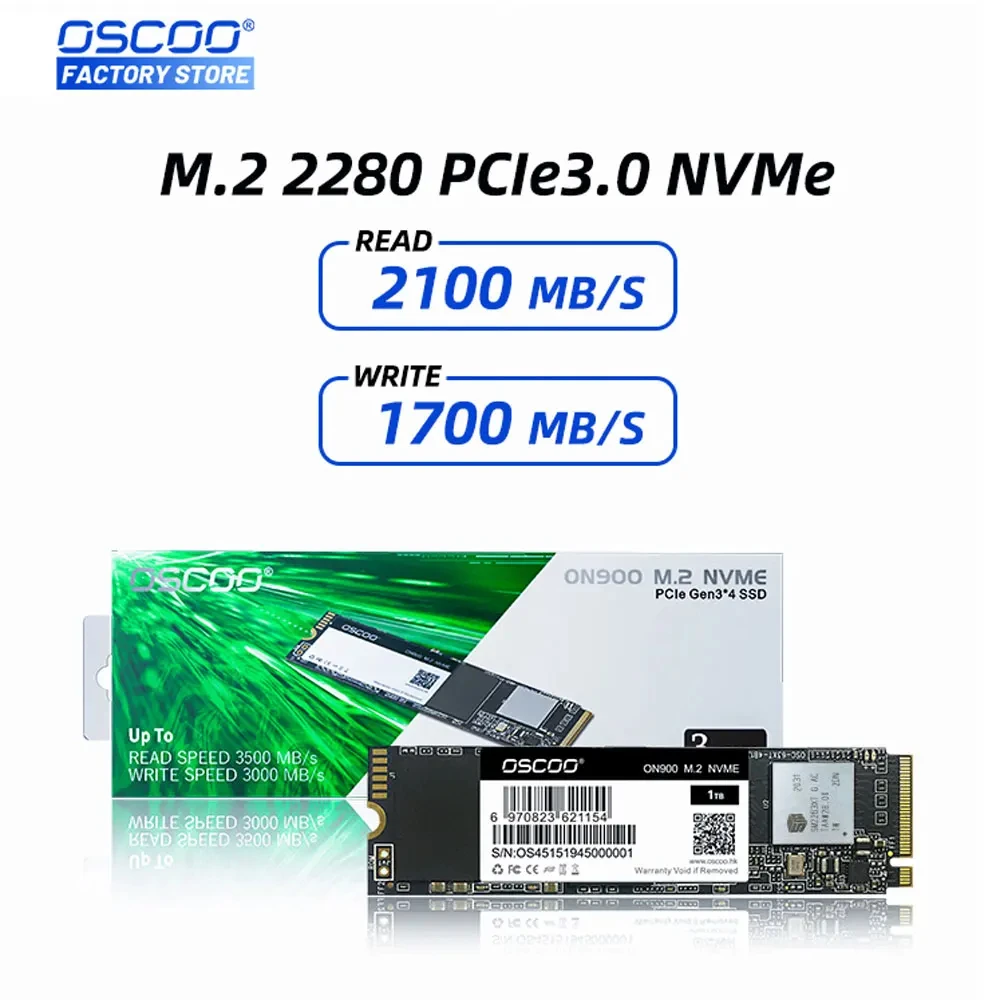 OSCOO SSD M.2 NVME PCIe 3.0 128G 256G 512G SSD M.2 2280 SSD Nvme M2 Hard Drive Disk Internal Solid State Drive for Laptop