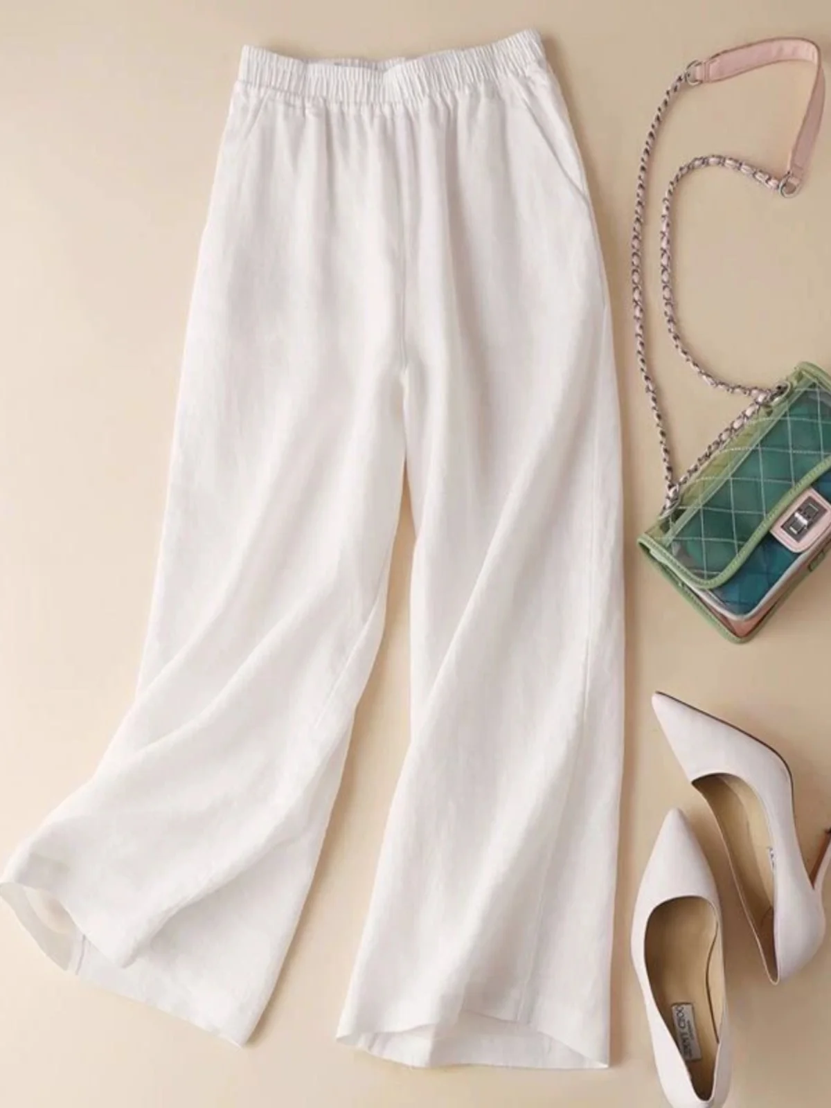 Cotton Wide Leg Pants Women's Summer Thin New Loose Straight High Waist Drape Mosquito Proof Casual Pants Korean Sle