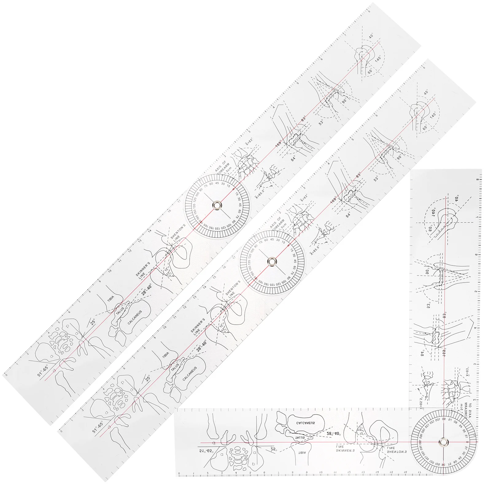 

3Pcs Angle Measuring Tool Goniometer PVC Material Medical Therapy Transparent Ruler Foldable Protractor Joint Locator Physical