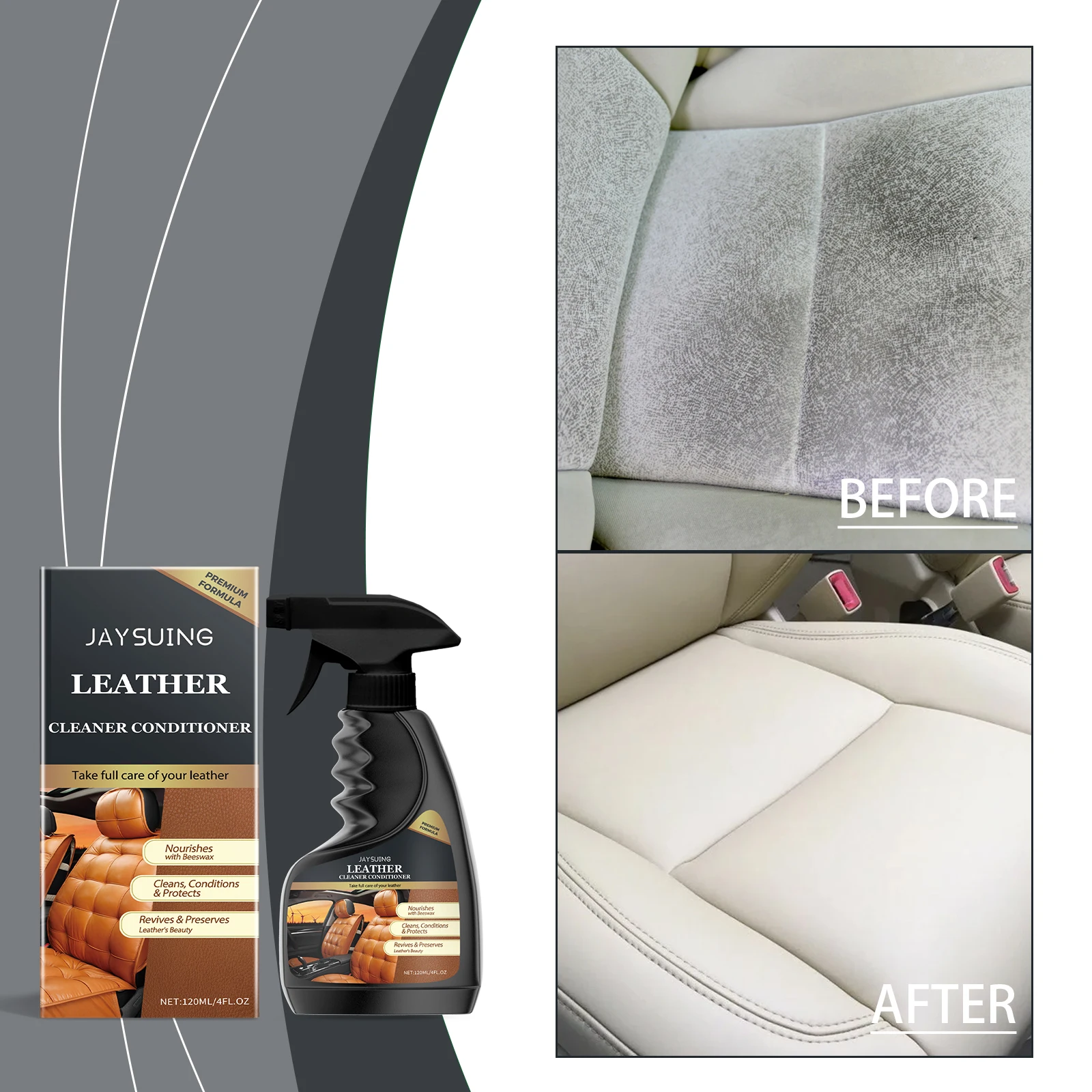 Car Interior Renovator Agent Spray Auto Seat Plastic Stain Remover Polishing Cleaning Back To Black Gloss Coating RestoreCleaner