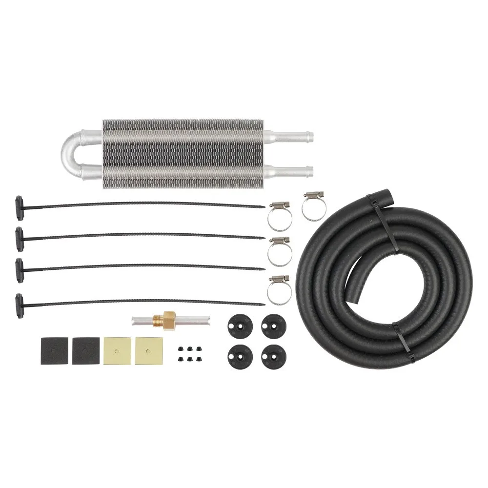 2 Rows Universal Aluminum Remote Transmission Oil Cooler Radiator Converter Kit Auto Parts