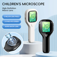 Children Microscope with 2 inch Screen 200x Zoom Mini Handheld Microscope Camera Christmas for Child Birthday Gifts